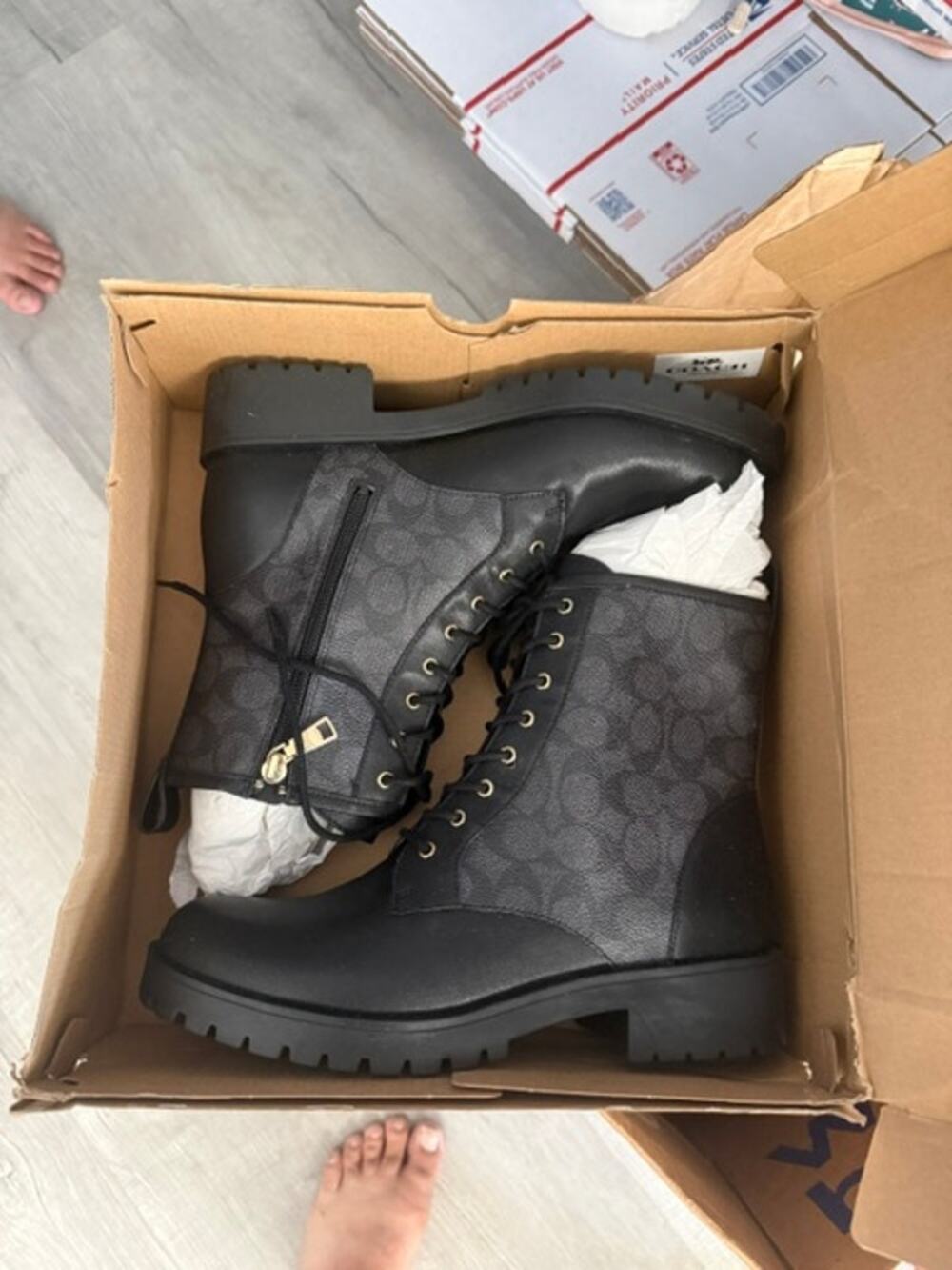 COACH BLACK LAILA BOOTIE ( NEW IN BOX )  SIZE 10-B